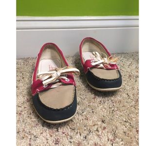 Bluefin, navy, pink and tan shoes